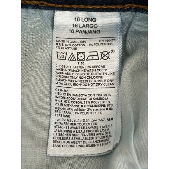 Old Navy Jeans Wmens Size 16 Long Power Slim Straight Mid Rise Stretch Denim - Picture 8 of 12